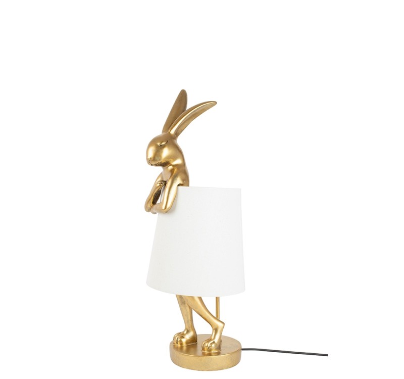 KARE lampa stołowa RABBIT 50 cm złota / biała