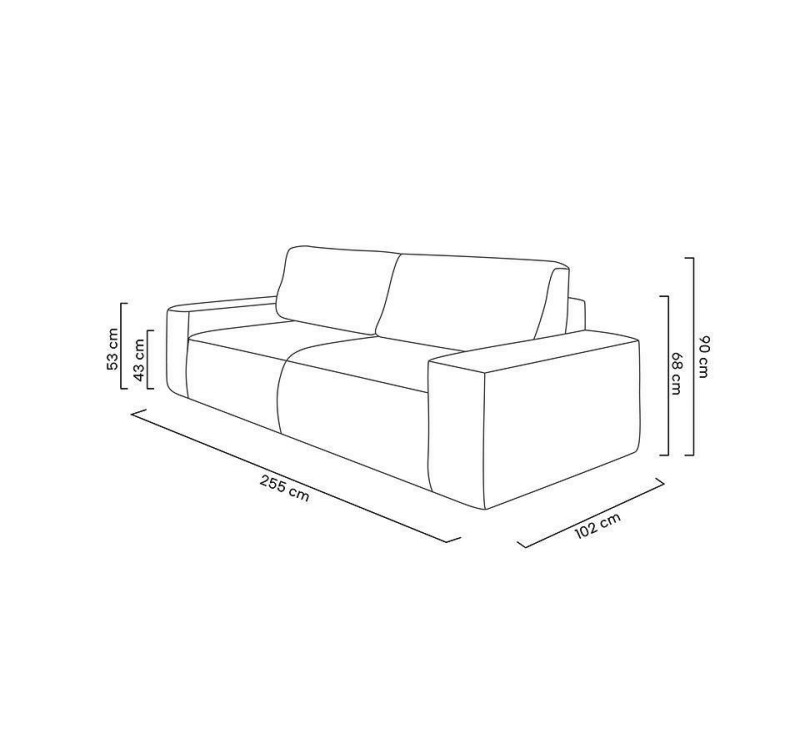 Sofa PILLOW z funkcją spania jasny beż