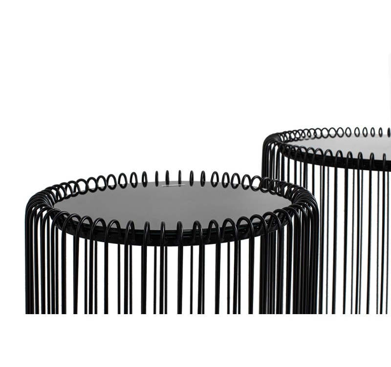 KARE zestaw stolików kawowych WIRE 44 cm czarny