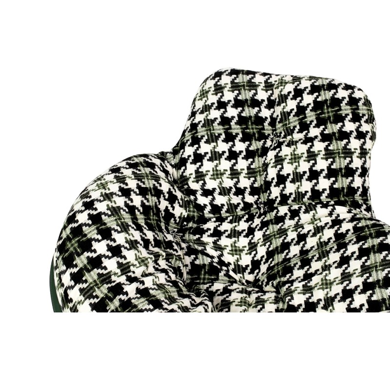 Fotel bujany FATTY zielona pepitka