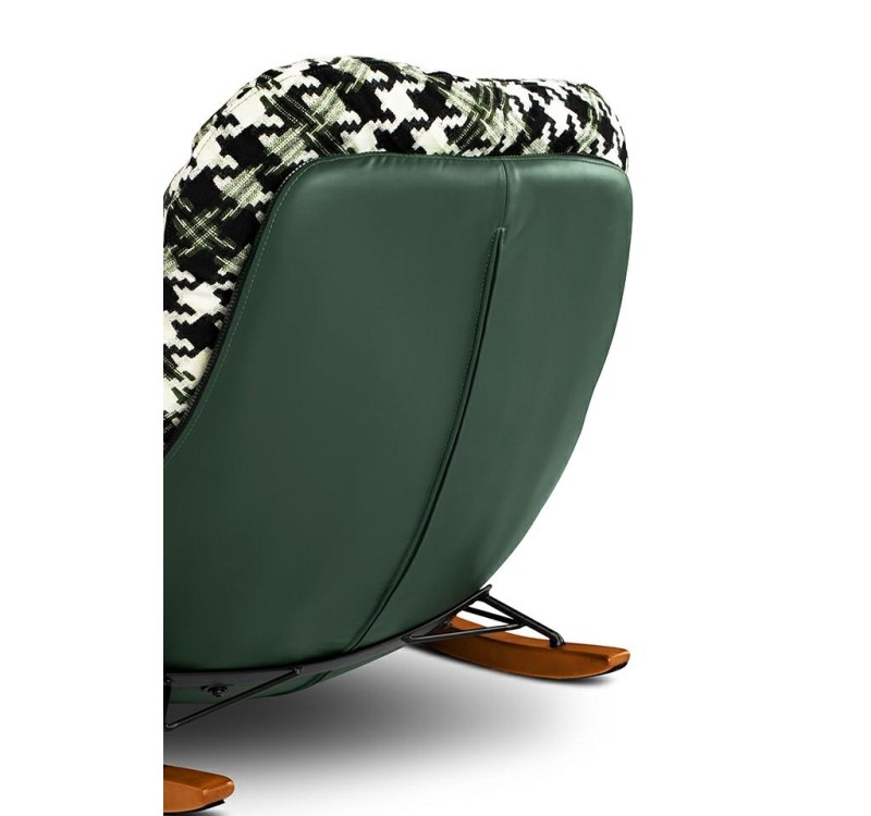 Fotel bujany FATTY zielona pepitka