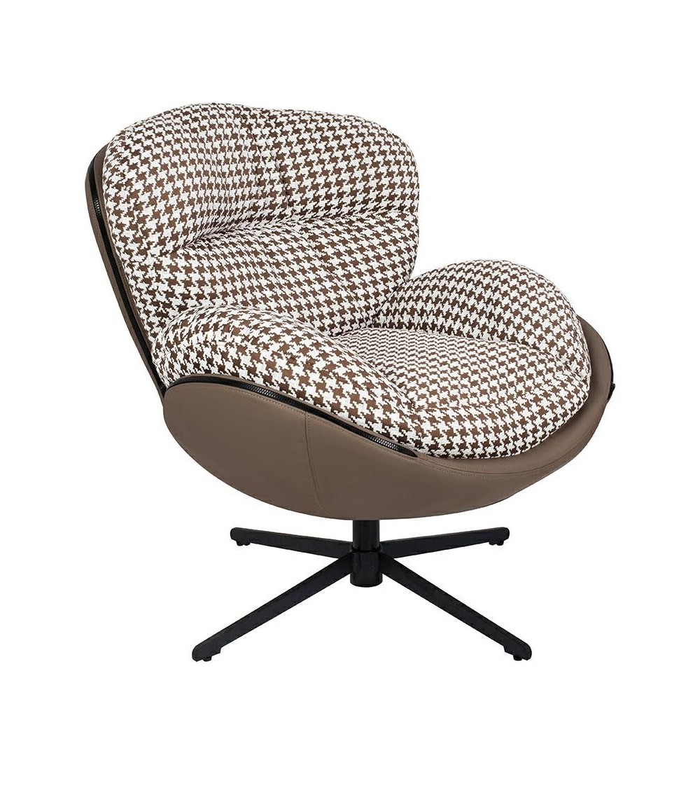 Fotel obrotowy HIPPO brązowa pepitka