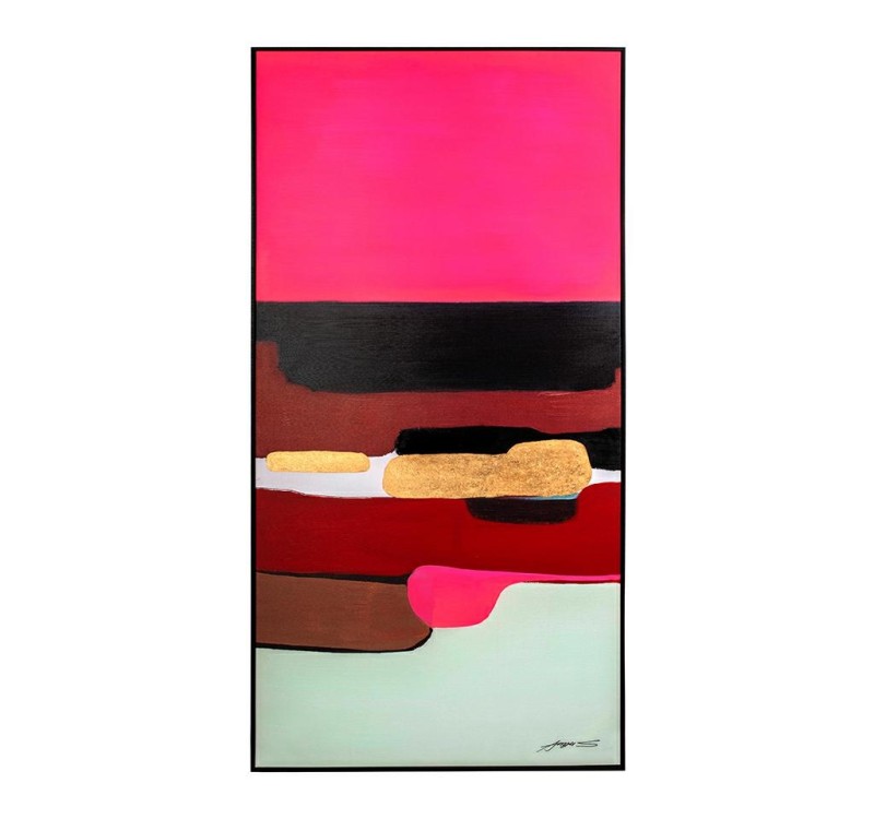 KARE obraz ABSTRACT SHAPES PINK  73x143 cm