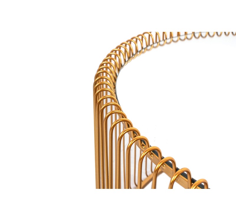 KARE zestaw stolików kawowych WIRE mosiądz