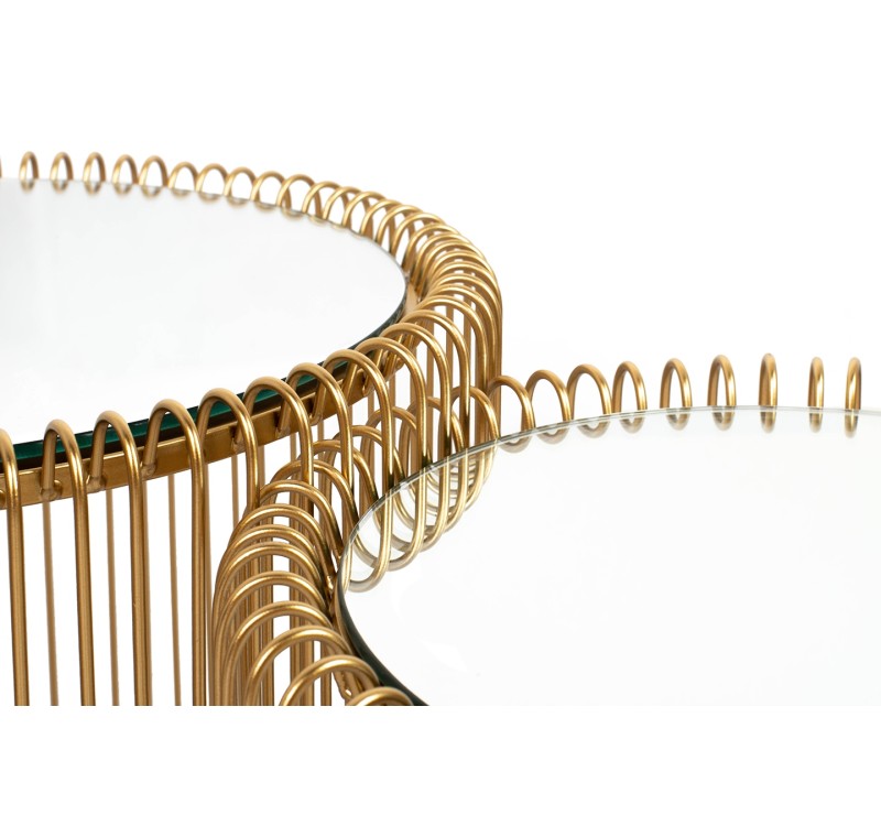 KARE zestaw stolików WIRE mosiądz