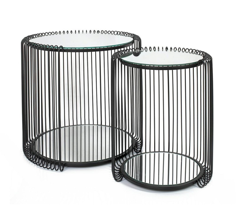 KARE zestaw stolików WIRE DOUBLE II czarny