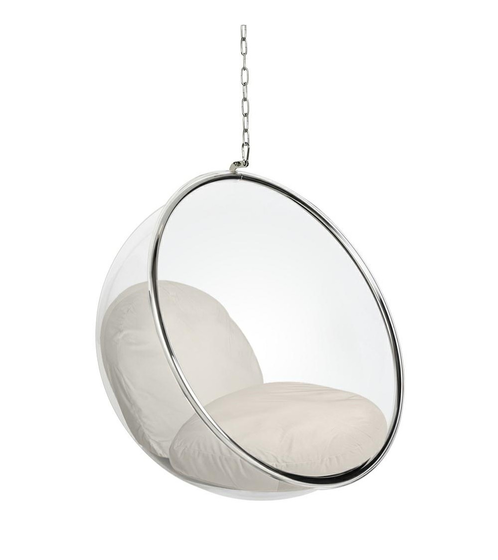 Fotel wiszący BUBBLE VELVET poduszka beżowa