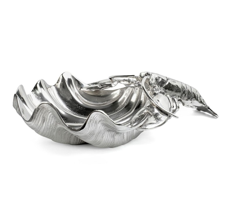 KARE chłodziarka na napoje / patera       LOBSTER srebrna