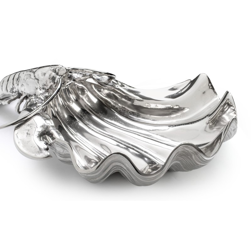 KARE chłodziarka na napoje / patera       LOBSTER srebrna