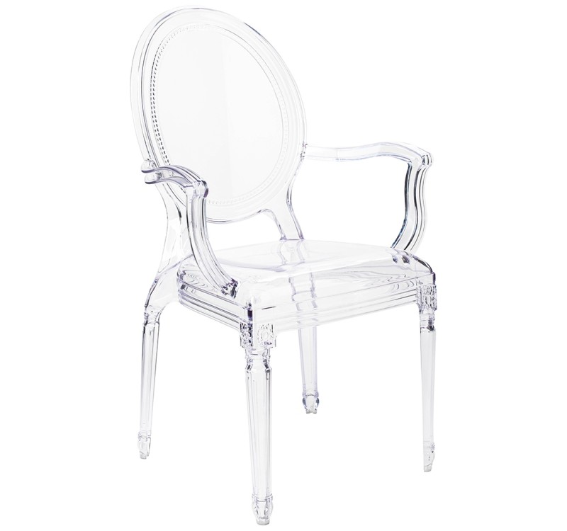 Krzesło PRINCE ARM transparentne - poliwęglan