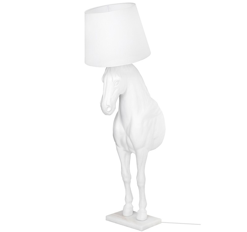 MOOSEE lampa podłogowa KOŃ HORSE STAND    M biała - włókno szklane