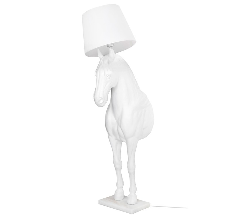 MOOSEE lampa podłogowa KOŃ HORSE STAND    M biała - włókno szklane