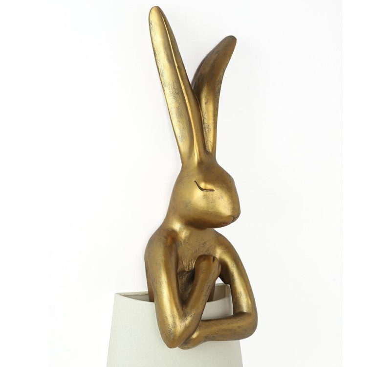 KARE lampa podłogowa RABBIT 150 cm biała  / złota