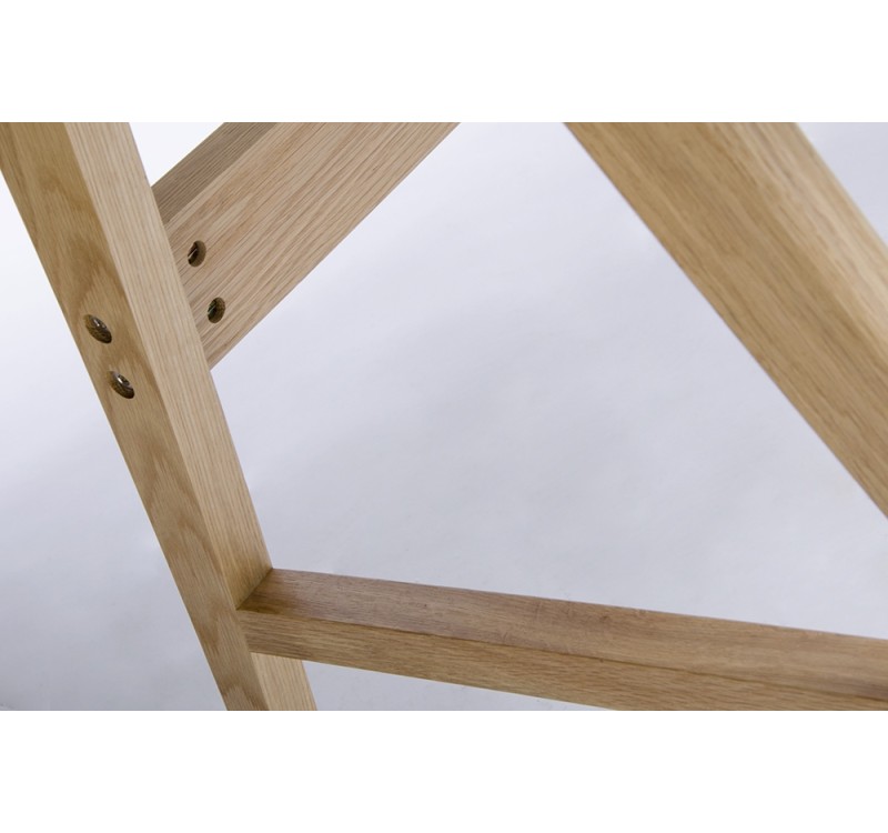 Biurko RIVA (Scandic) białe - blat MDF, podstawa dębowa