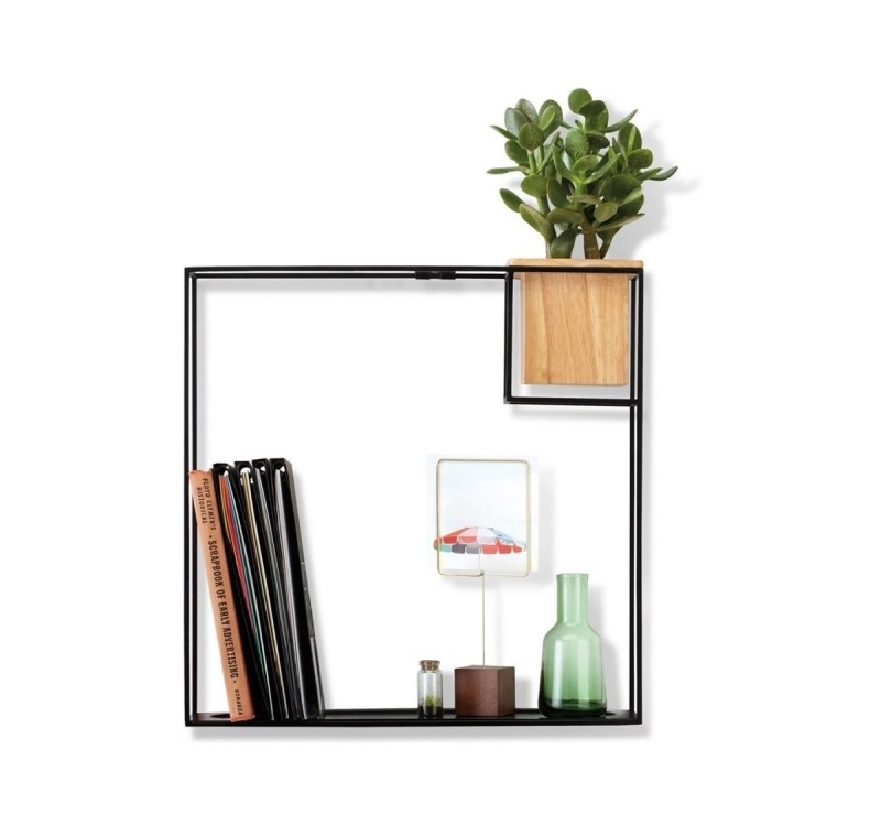 UMBRA półka CUBIST LARGE czarna - metal, drewno