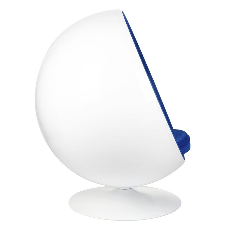 Fotel BALL biało-niebieski - włókno szklane