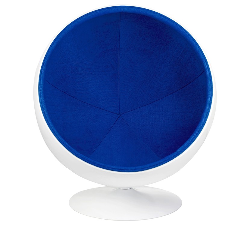 Fotel BALL biało-niebieski - włókno szklane