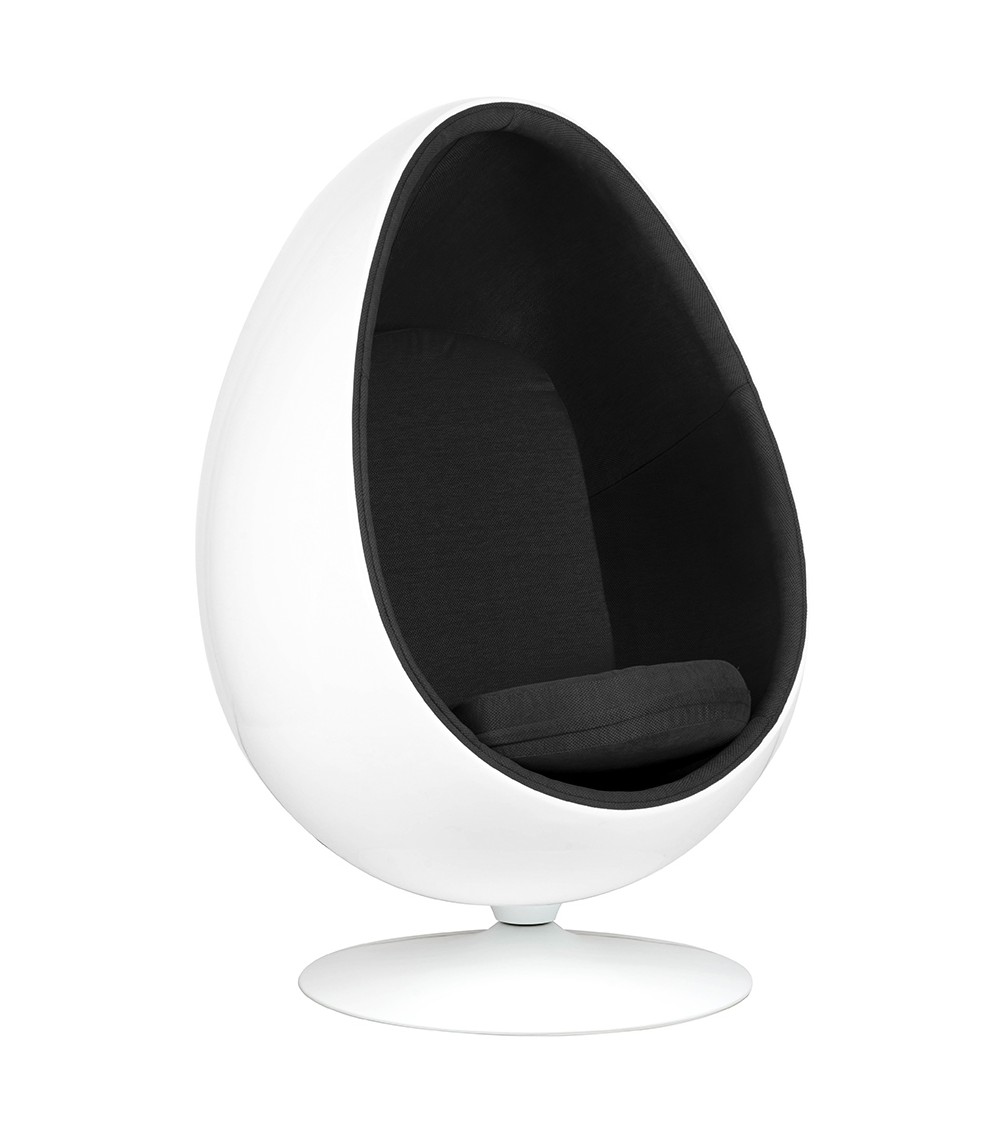 Fotel OVALIA biało-czarny - włókno szklane