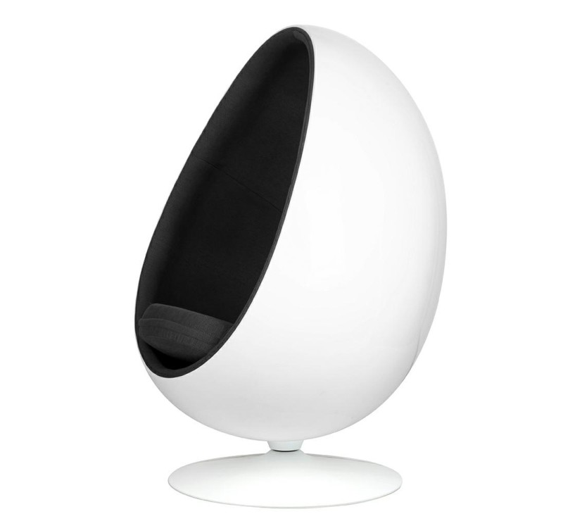 Fotel OVALIA biało-czarny - włókno szklane