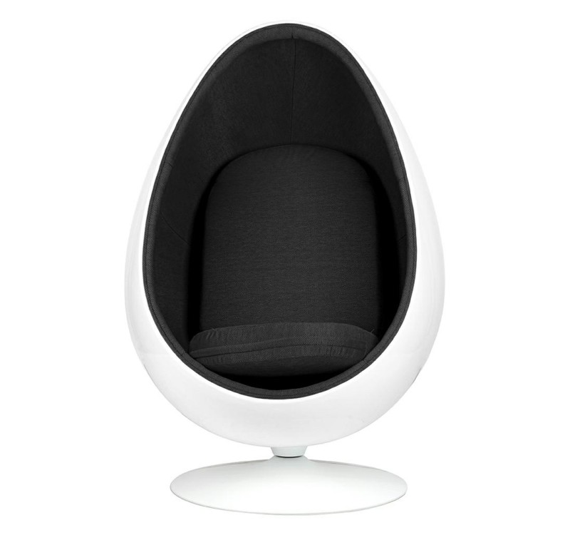 Fotel OVALIA biało-czarny - włókno szklane