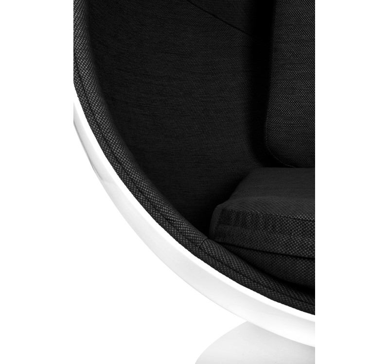 Fotel OVALIA biało-czarny - włókno szklane