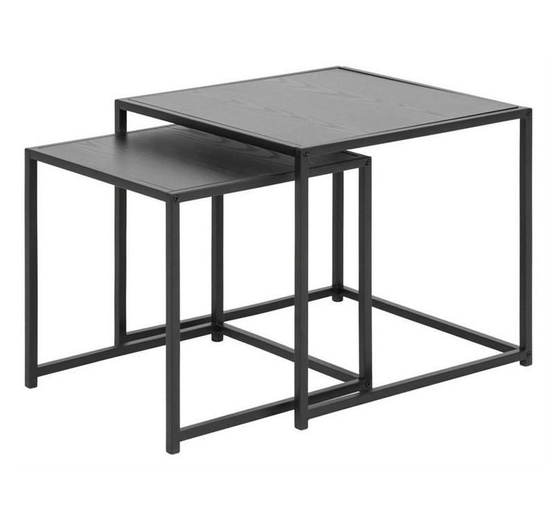 ACTONA zestaw stolików SEAFORD czarne - MDF, metal