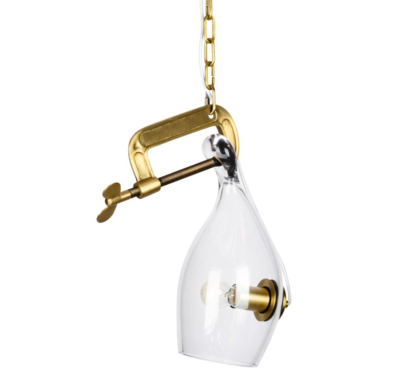 Lampa wisząca VICE mosiądz - metal, szkło