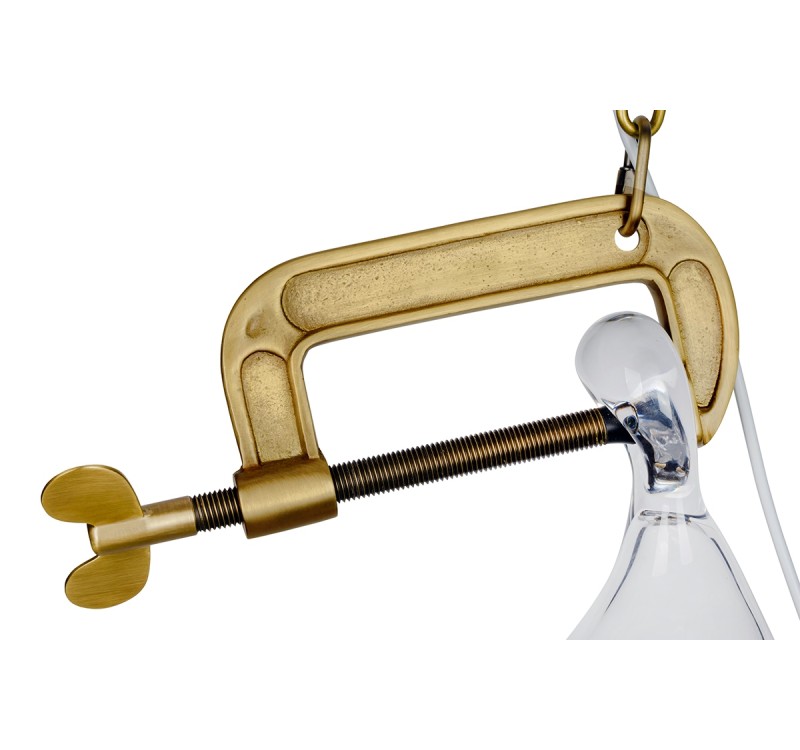 Lampa wisząca VICE mosiądz - metal, szkło