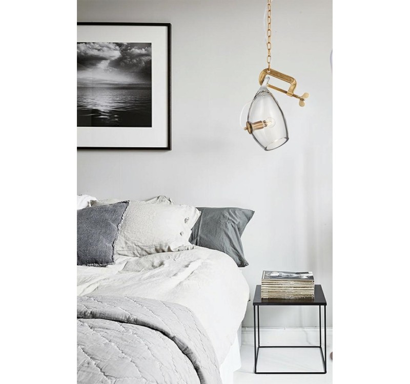 Lampa wisząca VICE mosiądz - metal, szkło