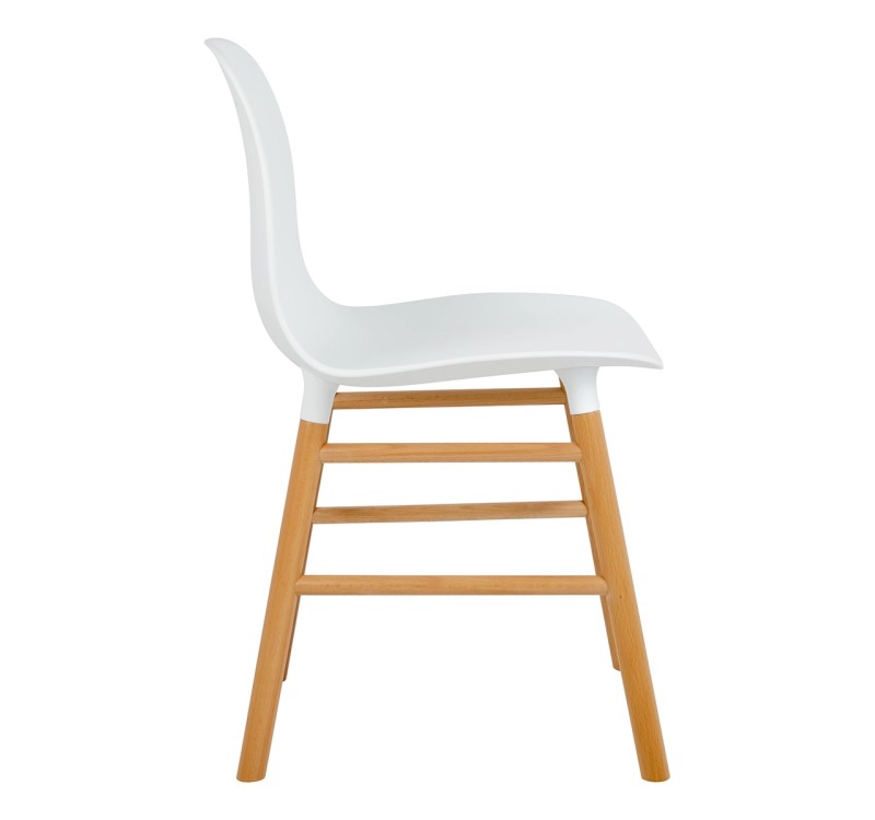 Krzesło IKAR białe - polipropylen, drewno bukowe