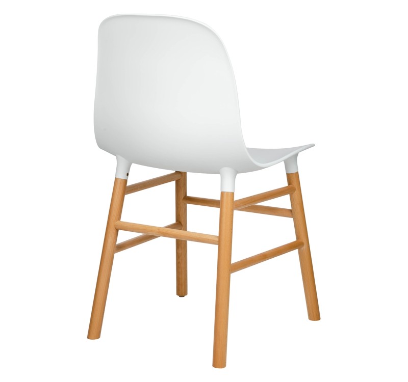 Krzesło IKAR białe - polipropylen, drewno bukowe