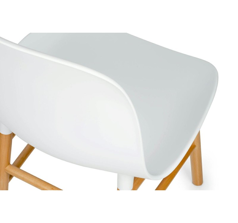 Krzesło IKAR białe - polipropylen, drewno bukowe