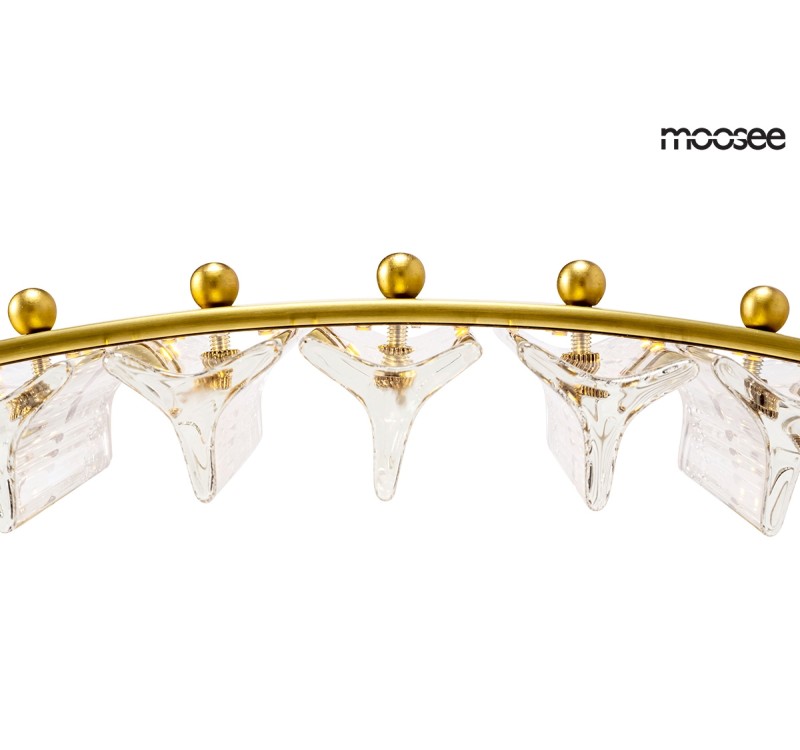 MOOSEE lampa wisząca SATURNUS 47 złota - LED, kryształ, stal szczotkowana