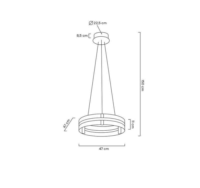 MOOSEE lampa wisząca SATURNUS 47 złota - LED, kryształ, stal szczotkowana