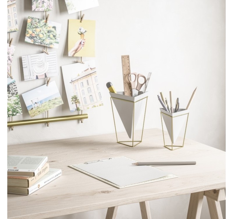 UMBRA zestaw doniczek TRIGG - biały, złoty