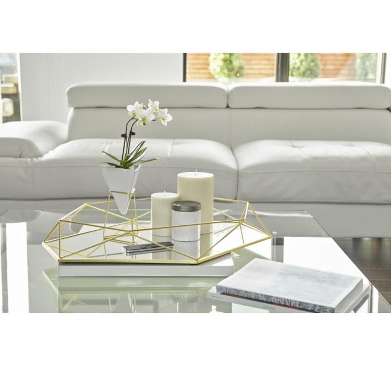 UMBRA zestaw doniczek TRIGG - biały, złoty