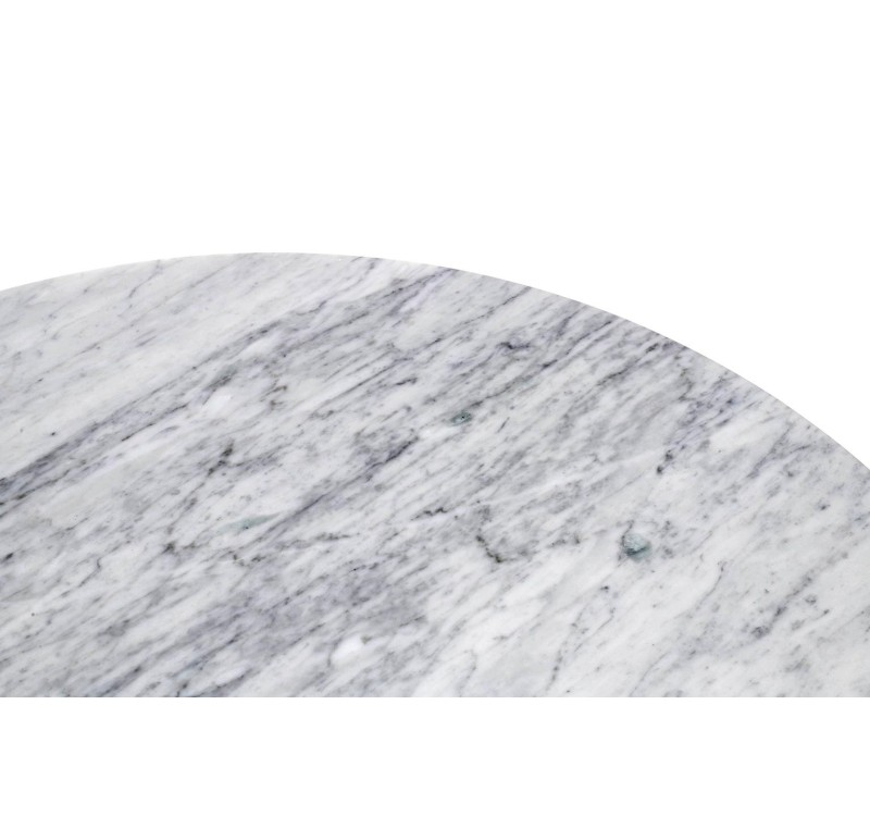 Stół TULIP MARBLE 100 CARRARA biały - blat okrągły marmurowy, metal