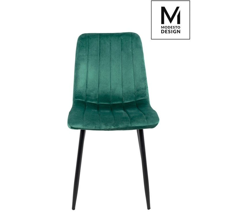 MODESTO krzesło LARA zielone - welur, metal