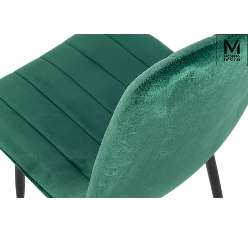 MODESTO krzesło LARA zielone - welur, metal