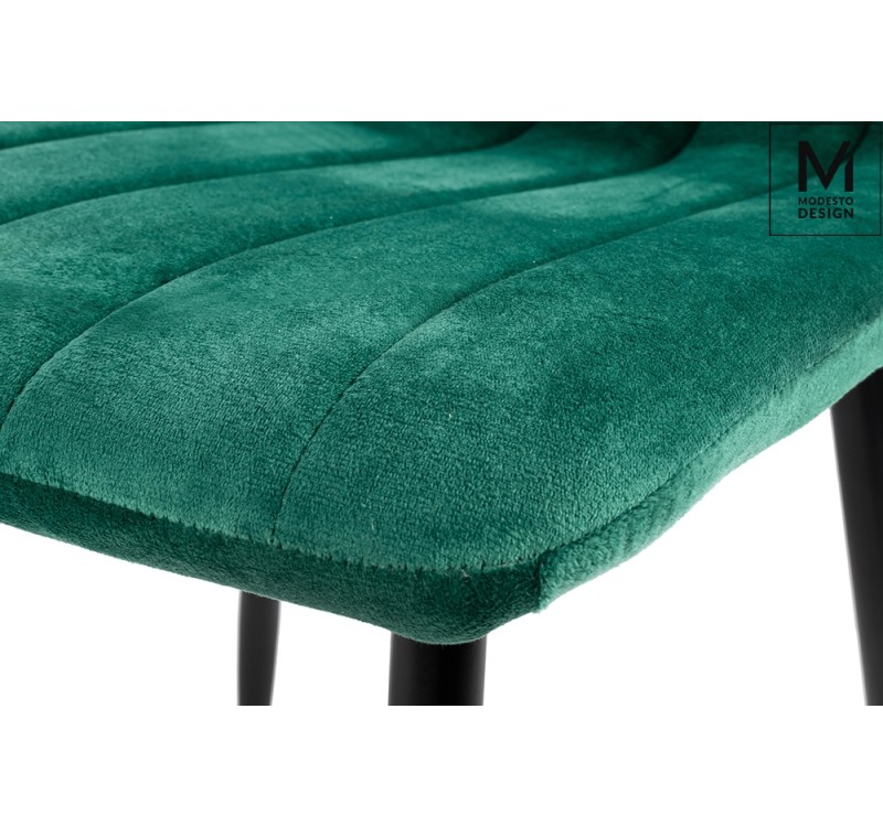 MODESTO krzesło LARA zielone - welur, metal