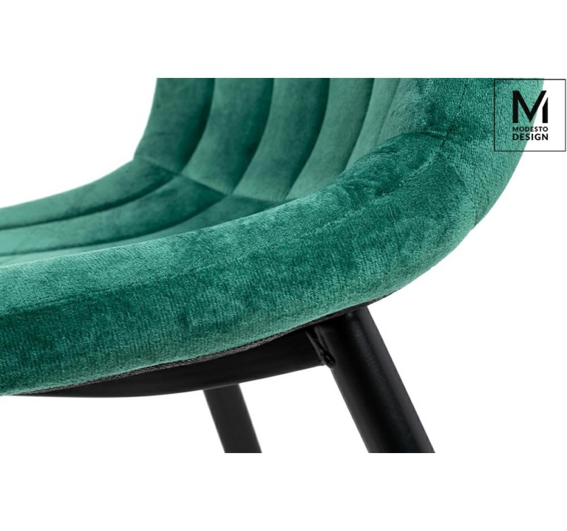 MODESTO krzesło LARA zielone - welur, metal