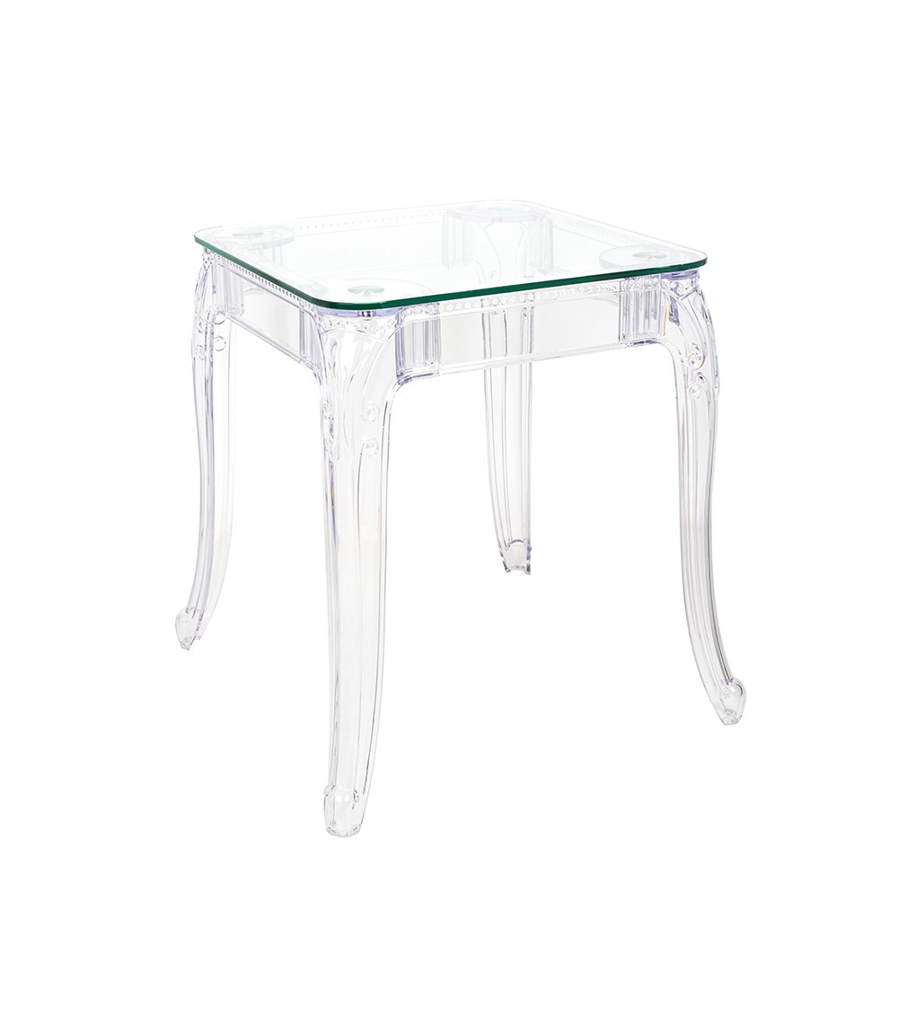 Stół KING 60 transparentny - poliwęglan, szkło hartowane