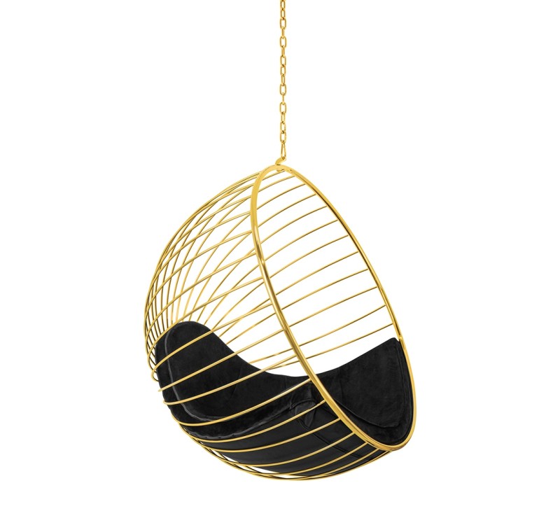 Fotel wiszący GABBIA złoty