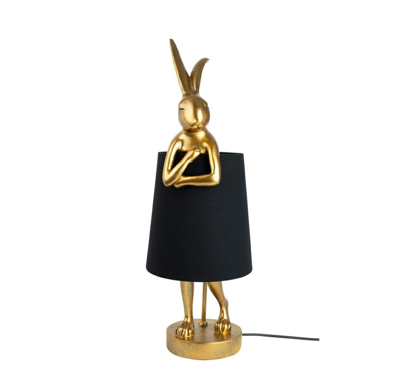KARE lampa stołowa RABBIT 68 cm  złota / czarna