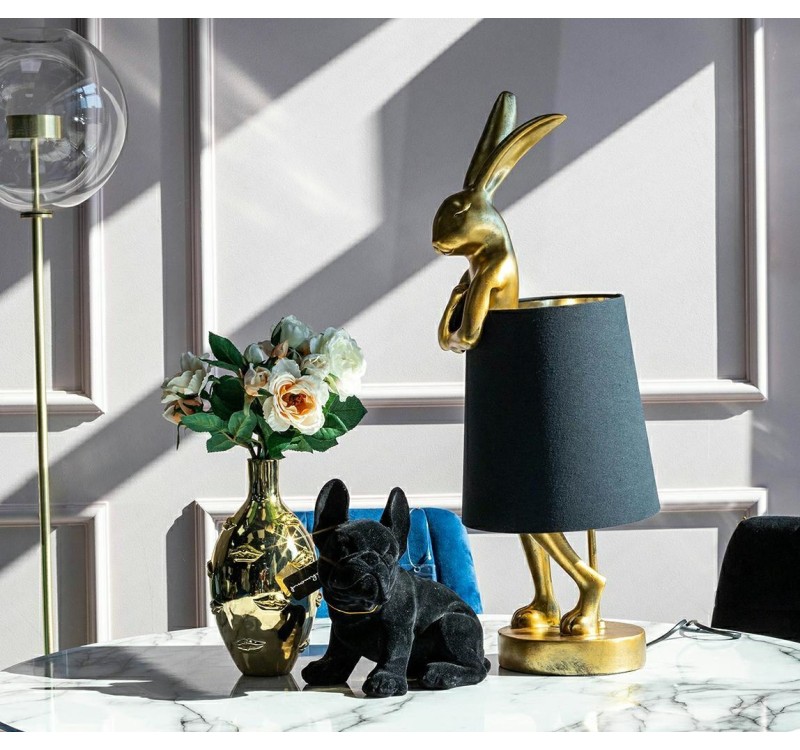 KARE lampa stołowa RABBIT 68 cm  złota / czarna