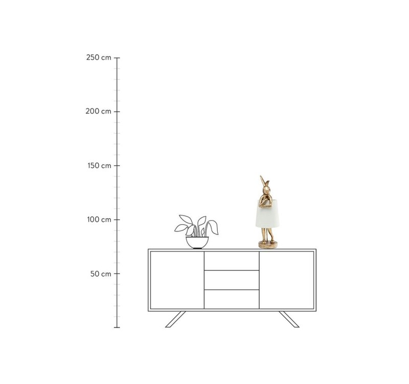 KARE lampa stołowa RABBIT 68 cm  złota / czarna