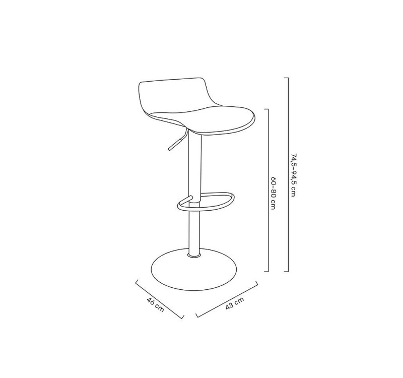 Krzesło barowe SNAP BAR TAP regulowane białe