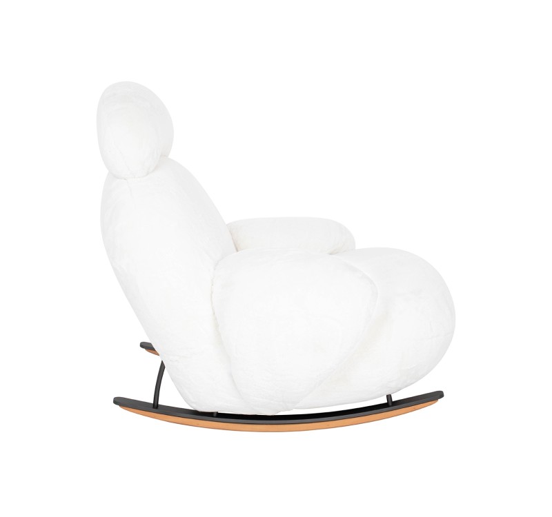 Fotel bujany PLUSH FUR biały