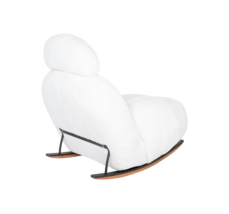 Fotel bujany PLUSH FUR biały