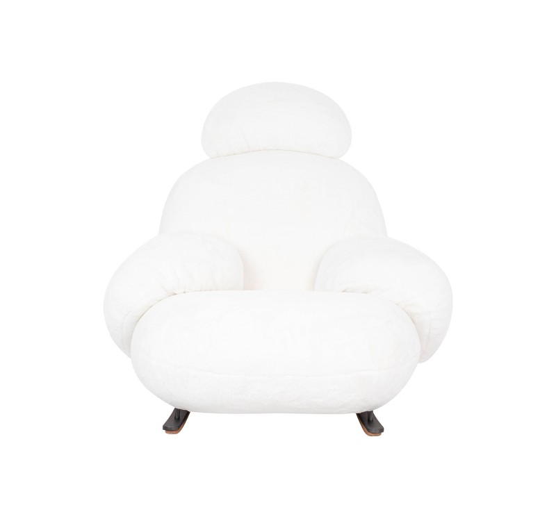 Fotel bujany PLUSH FUR biały